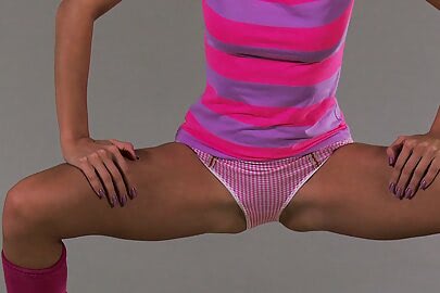 Beautiful flexy teen in pink panties
